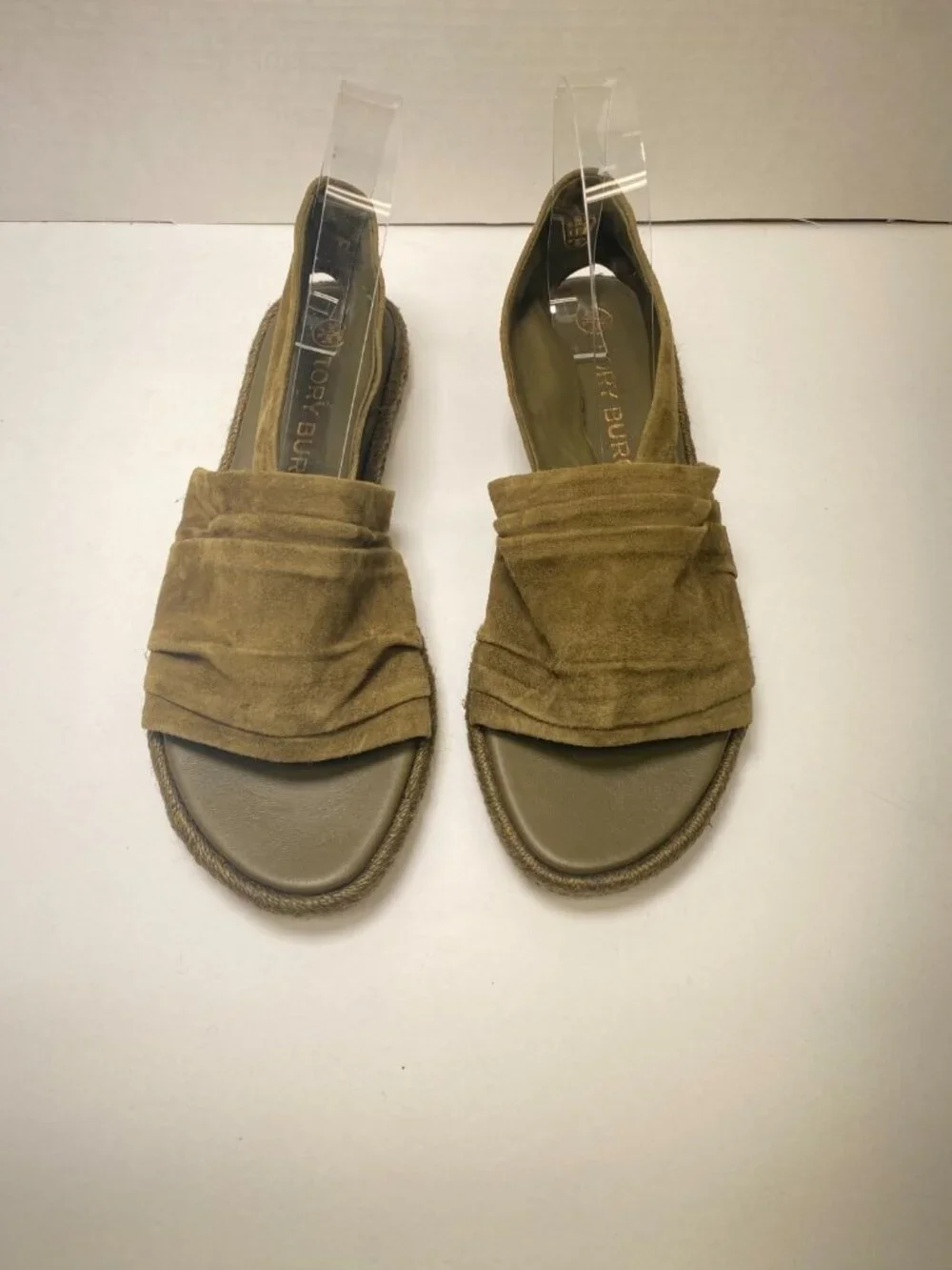 Tory Burch Suede Slingback Espadrille Green Sandals Sz 8.5